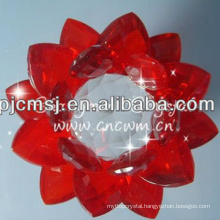 Red Crystal Lotus Flower Candlestick For Good Friday Decoration